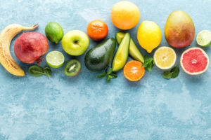 different tropical fruits