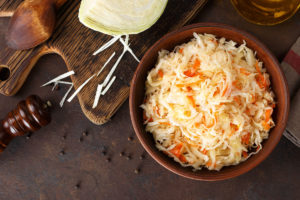 a bowl of sauerkraut