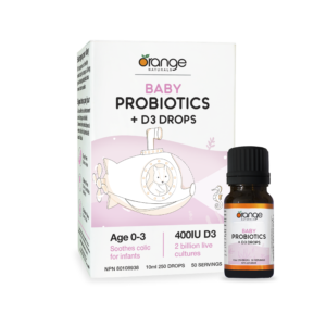 Orange Naturals Baby Probiotics + D3 Drops bottle