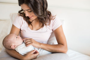 Mom with baby on lap