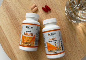 Orange Naturals Cardio Multi and CoQ10 bottles
