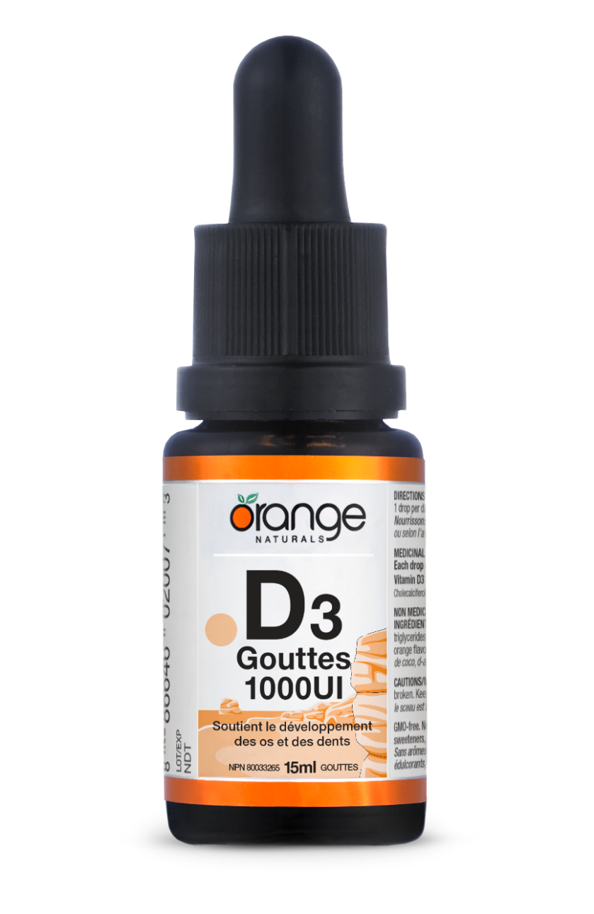 D3 en gouttes 1000UI (orange) TCM