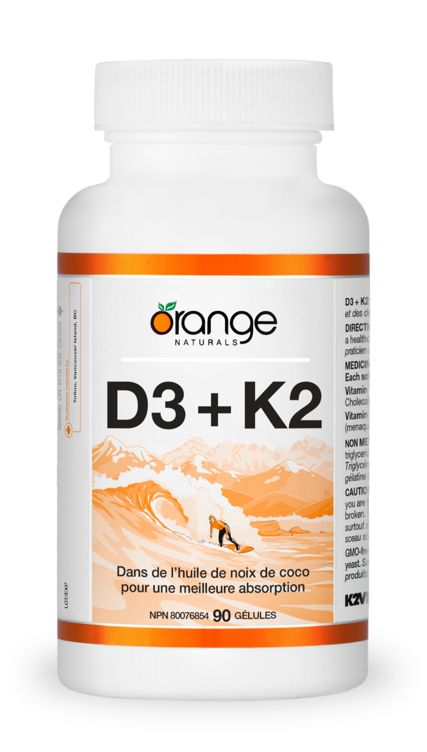 D3 + K2 gélules - huile de noix de coco biologique