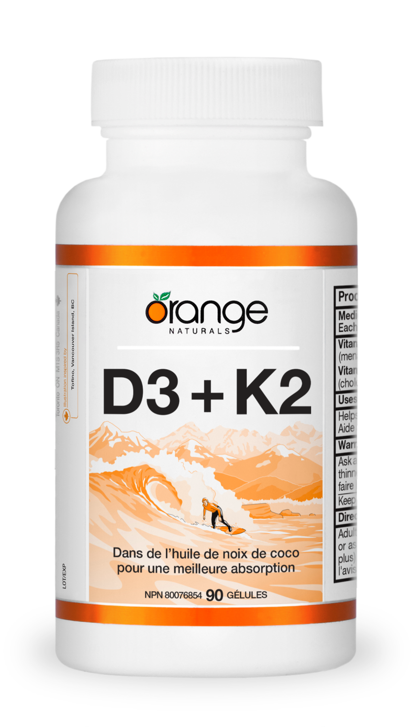D3 + K2 gélules - huile de noix de coco biologique
