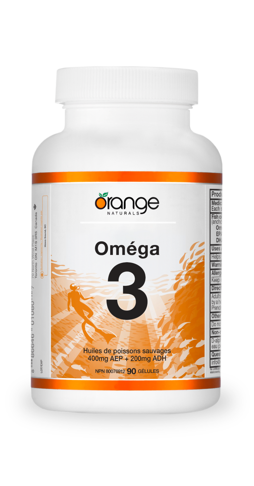 Huile de poisson oméga-3 400/200mg