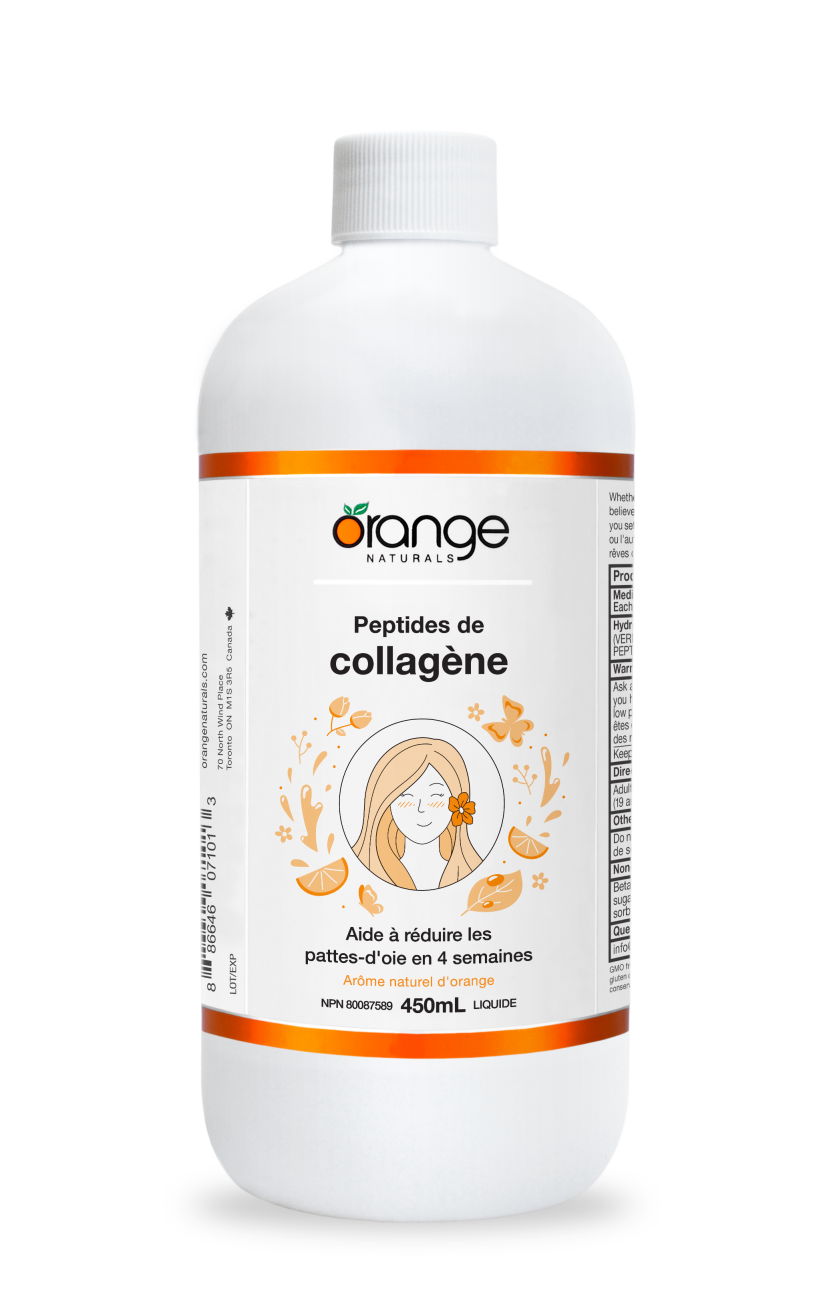 Peptides de collagène - liquide  (anciennement collagène peau revivifiée) - Arôme naturel d'orange