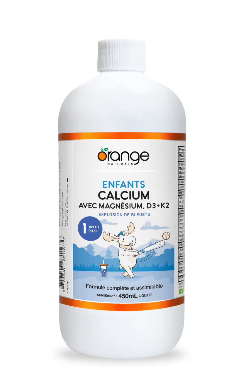 Enfants Calcium avec Magnésium, D3 + K2 - Expolosion de Bleuets